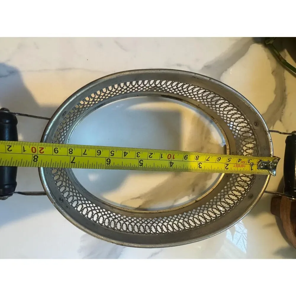 Vintage Silverplate Reticulated Oval Footed Casserole Holder